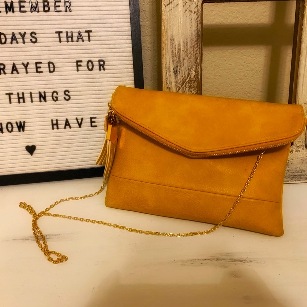 Urban Expressions Mustard Yellow Clutch Chain